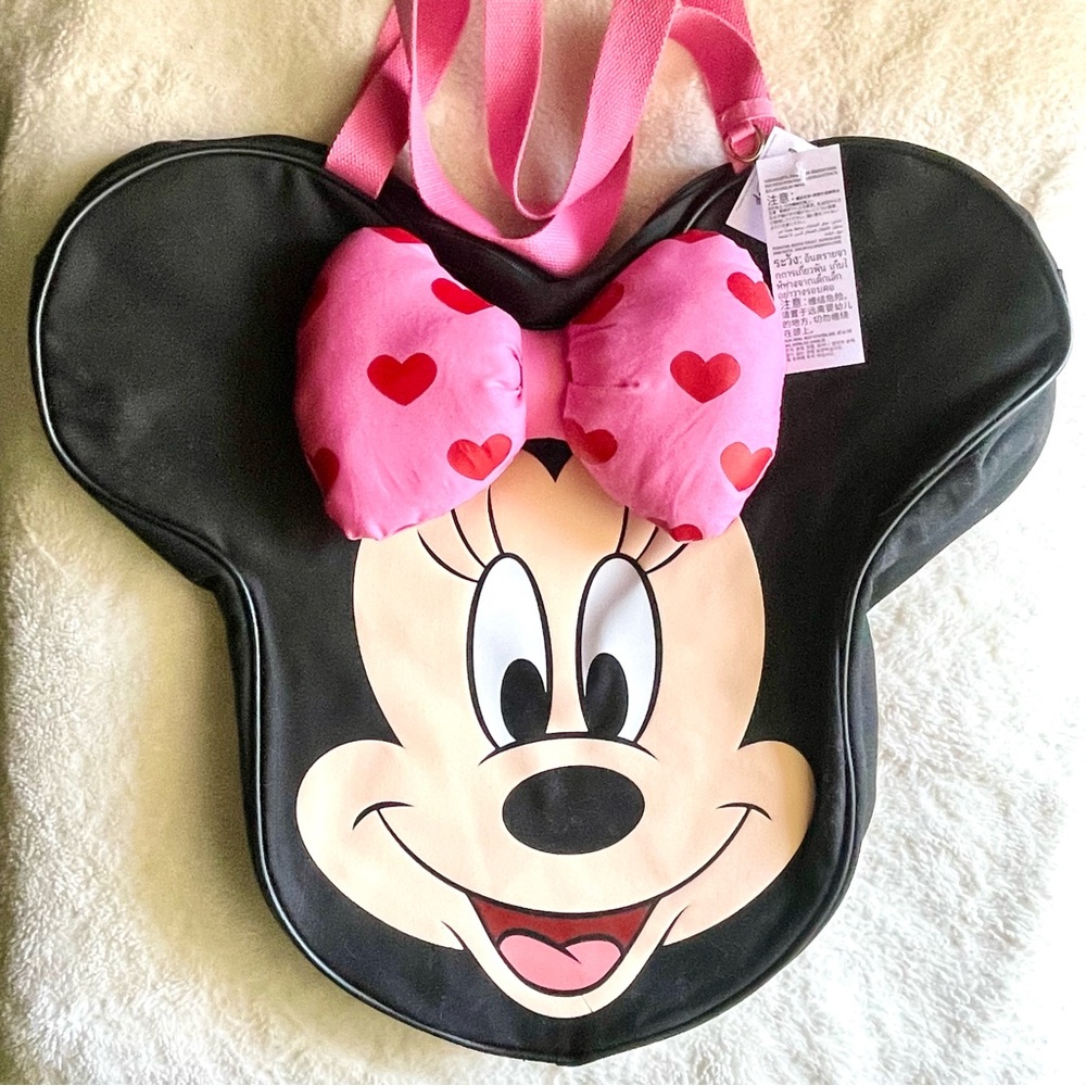 Disney Minnie Mouse Big Face Hearts Tote Bag